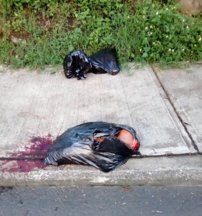 Reportes de la Policía  detallaron que vecinos encontraron al menos tres bolsas de plástico de color negro abandonadas. 