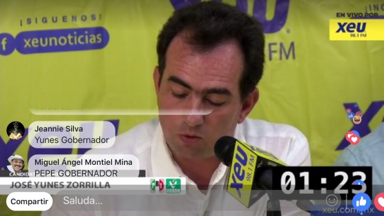 Pepe Yunes se concretó a presentar sus propuestas de campaña y la forma en que las llevará acabo, inclusive detallando las partidas de donde se obtendrían los recursos para ello. Resaltó su trabajo y experiencia, y sin caer en insultos señaló que Veracruz está peor que antes y se deslindó de  Javier Duarte. 