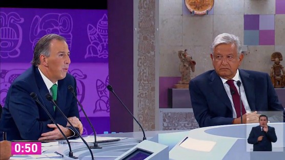 En Mérida, Yucatán se llevó a cabo el tercer debate entre los candidatos presidenciales, en el cual se abordaron temas como crecimiento económico, pobreza, educación, ciencia y tecnología, desarrollo sustentable, entre otros relacionados. TELE FOTO