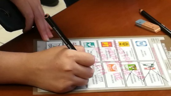Boletas, lápices así como el crayón fueron probados ante los medios para verificar que no se borran con ningún tipo de solvente o gomas. 