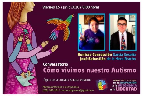 Este viernes 15 de junio, el  Centro Mexicano para Neurodiversidad y el Autismo,<em> Integra</em>,realizará una jornada de análisis y actualización, referente al autismo, a la que invitan a toda la sociedad interesada en el tema, a partir de las 8 de la mañana. Para informes pueden comunicarse al teléfono (228) 68 84 3014. 