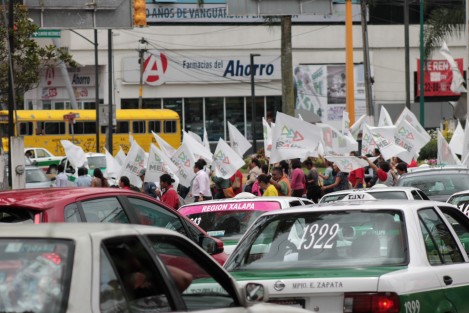 Apoyo priista en las calles de Xalapa. 