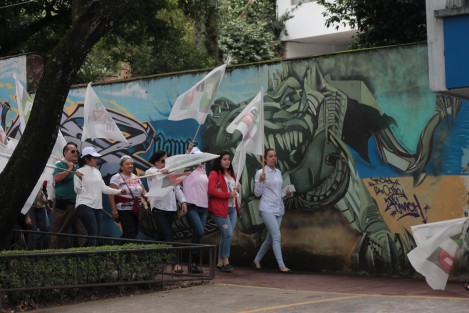 Apoyo priista en las calles de Xalapa. 