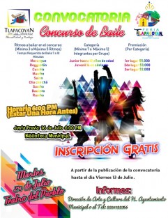 Preparan concurso de baile con atractivos premios.


