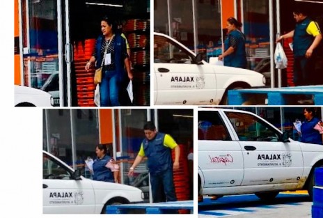 Circula en redes una secuencia gráfica donde al parecer, empleados del departamento de Regulación y Control Sanitario del Ayuntamiento de Xalapa, fueron sobornados con despensas para dar la aprobación sanitaria a un súper Che ubicado en la Avenida Américas. 