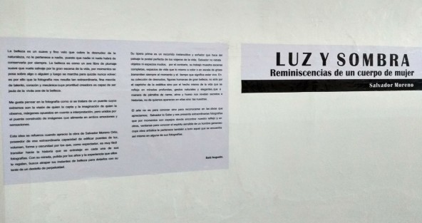 En la galería Ramón Alva de la Canal se encuentra la exposición Luz y Sombra reminiscencias del cuerpo de un mujer del autor Salvador Moreni y Relatos  de Angélica Morales Noble no deje de asistir.