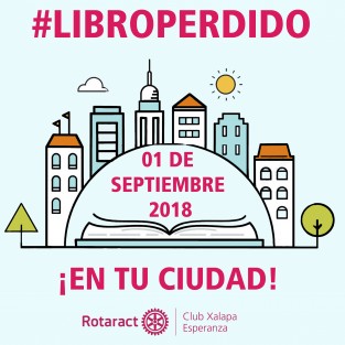 Este sábado 1 de septiembre, cientos de libros en Xalapa, y miles en América Latina, se perderán en sitios públicos, como parte de la iniciativa de fomento a la lectura Libro Perdido 2018. Sigan las pistas a través de las redes sociales @XalapaEsperanza en Facebook, Twitter e Instagram, para el caso de Xalapa, encuentren su libro, léanlo y vuélvanlo a perder. 