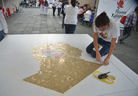 Colecta Corazón de Plata en el Parque Juárez de Xalapa. 