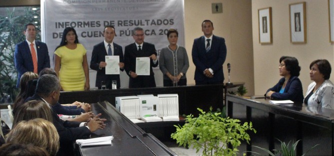 Diputados de la Comisión Permanente de Vigilancia del Congreso del Estado recibieron  del Órgano de Fiscalización Superior del Estado (ORFIS), los Informes de Resultados de la Cuenta Pública 2017.