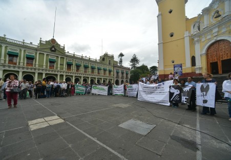 Integrantes de la Coalición de Pensionistas Independientes del Estado de Veracruz (COPIPEV) hicieron un mitin en la plaza Lerdo para festejar que la CNDH emitió una recomendación al Gobierno del Estado por la represión de que fueron víctimas el pasado 23 de diciembre del 2015.