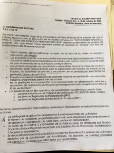 En su anuncio de suspensión, la Coordinación del IVEA, con la venia de la SEV, sólo avisa a los empleados de la propia institución que se han suspendido los exámenes y las clases a los alumnos de primaria y secundaria a partir de octubre de 2018.  