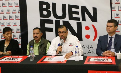 Bernardo Martínez Ríos, vicepresidente de la CANACO, en compañía de Josefina Mesa Mora, David Stivalet y el subdelegado  de la Profeco Víctor Manuel Rojas, dieron a conocer que el Buen Fin se llevará a cabo del 16 del al 19 de noviembre. Comentaron que ésta será la octava edición.   