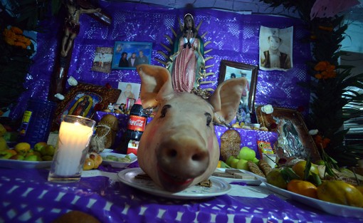 Cientos de visitantes se dan citan para visitar el panteón del lugar así como la casa de cultura y el municipio que son adornados con motivos de días de muertos.  