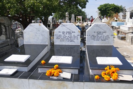 En el Panteón Particular de Veracruz se encuentran enterradas las familias de abolengo de esta ciudad. Este día, decenas de familias acudieron para convivir con sus muertos.