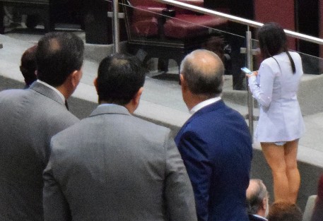 Son humanos, por ello los exdiputados Héctor Yunes, Américo Zúñiga y Julen Rementería se detuvieron un momento a observar una curul.