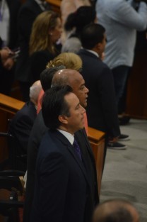 El Gobernador electo, Cuitláhuac García, y el futuro secretario de Gobierno, Eric Patrocinio Cisneros, acudieron a la instalación de la LXV Legislatura de Veracruz. 