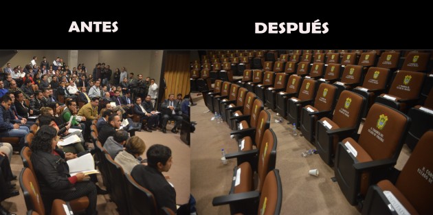 Al parecer los diputados locales no aprendieron nada de los aficionados japoneses en el pasado Mundial de Futbol.  