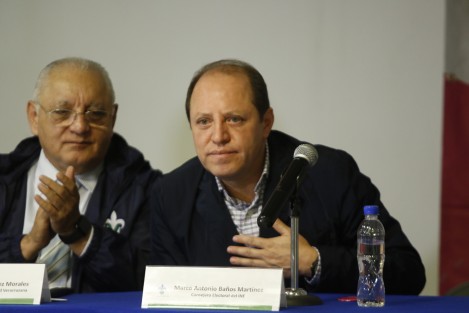 Marco Antonio Baños Martínez, consejero del INE, ofreció la conferencia magistral Conteo Rápido de la Elección Presidencial y Gubernaturas 2018. El evento tuvo lugar en el auditorio de la USBI y asistieron funcionarios del INE y del OPLE.