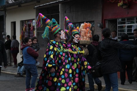  La danza de Payasos es tradicional en Teocelo, Ver., pero además es una costumbre de la población en general disfrazarse así y acompañar la procesión. Incluso llevar a los niños así vestidos para inculcarles la tradición.
