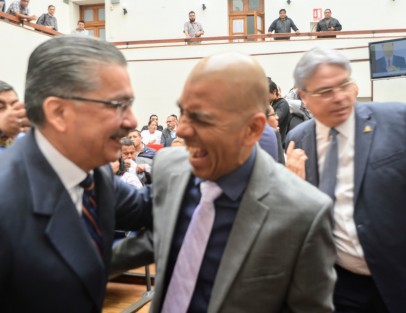 Durante el evento <em>Hacia una agenda ciudadana anticorrupción</em> se vio al encargao del ORFIS, Lorenzo Antonio Portilla Vázquez, y el Fiscal anticorrupción, Marcos Even Torres, muy contentos.  