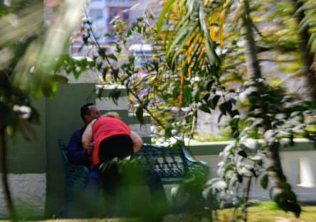 Parejas se expresaron con más fuerza este día su amor en este día. A algunas de plano les andaba por estar juntos que hasta en el parque se daban sus arrumacos. 