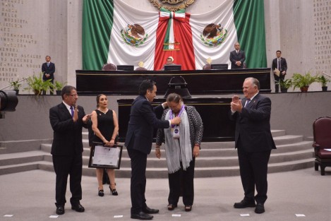 Por el sentido de solidaridad con migrantes que ha mostrado al mundo principios y valores hondamente arraigados en el pueblo mexicano, Norma Romero Vázquez, integrante del grupo <em>Las Patronas<7em> de Amatlán de los Reyes, recibió la Medalla <em>Premio Estatal de la Mujer Veracruzana 2019</em>.