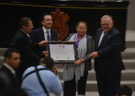 Por el sentido de solidaridad con migrantes que ha mostrado al mundo principios y valores hondamente arraigados en el pueblo mexicano, Norma Romero Vázquez, integrante del grupo Las Patronas de Amatlán de los Reyes, recibió la Medalla Premio Estatal de la Mujer Veracruzana 2019.