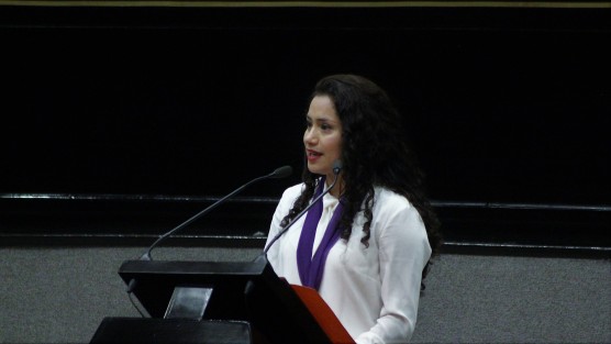 En sesión solemne del Congreso del Estado de Veracruz, se entregó el Premio Estatal a la mujer a Norma Rmero, del grupo de Las Patronas.