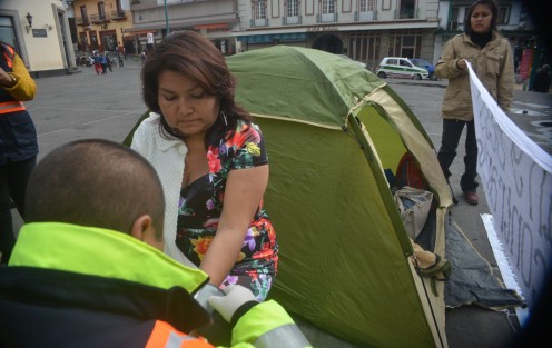 Previo a su huelga de hambre, fue checada por paramédicos de Xalapa. 