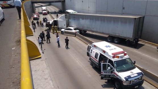 El arquitecto Jesús Vargas, de Protección Civil, informó que al parecer el conductor del vehículo de carga perdió el control del mismo, impactando contra la valla, y a su vez con dos vehículos particulares y una unidad de transporte de pasajeros. 