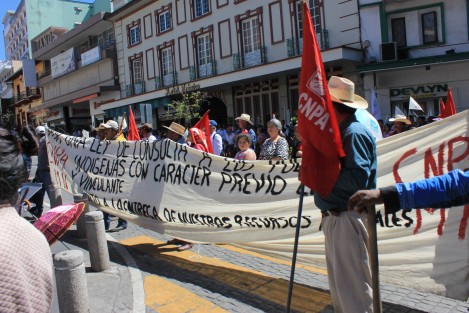 Organizaciones campesinas se congregan en un mitin en Plaza Lerdo de Xalapa, conmemorando el centenario de la muerte de Emiliano Zapata. 
