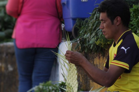 Con la fe de obtener ingresos extra en esta temporada, artesanos de palma,en su mayoría provenientes del estado de Puebla, iniciaron la venta en mercados de Xalapa, de sus productos tradicionales para el venidero Domingo de Ramos.  