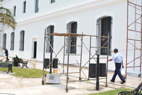 El departamento de logística estatal y presidencial, supervisó las obras de remodelación del museo naval, donde el presidente Andrés M. López Obrador  ofrecerá su clásica rueda de prensa matutina este lunes 22 se abril. 