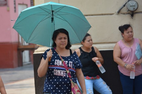 En el Puerto de Veracruz  la gente empieza a sentir los  fuertes estragos del golpe de calor . 