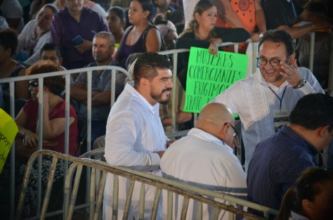 Funcionarios presentes en la visita de AMLO en Coatepec, Ver.. 
