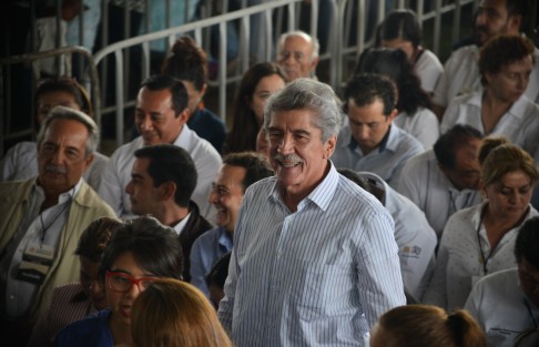 Funcionarios presentes en la visita de AMLO en Coatepec, Ver.. 