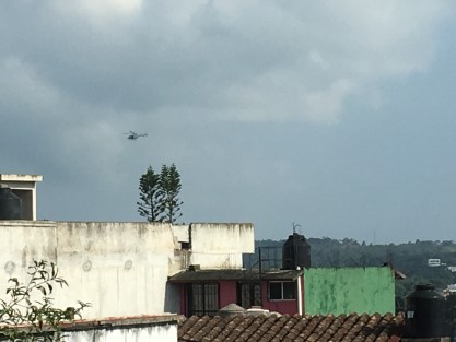 Helicóptero de la SSP realizó rondines por el cielo de Xalapa, según el titular de la dependencia, como parte de la estrategia de seguridad. 