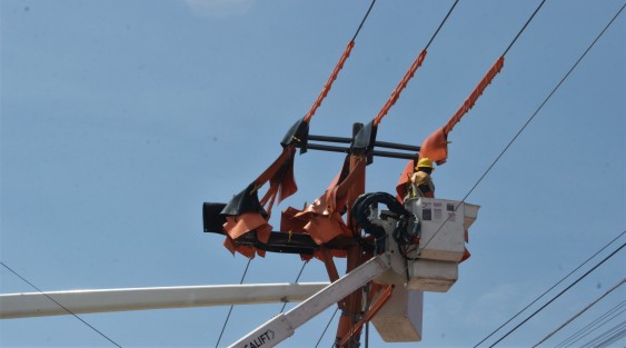 Este viernes personal de la CFE realizó trabajos de mantenimiento en la red cercana al Palacio Legislativo, presuntamente para solucionar los problemas en el suministro de energía que provocaron la suspensión de la sesión del Congreso el pasado jueves. 