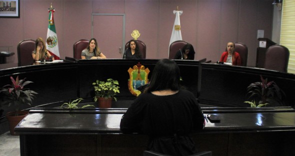 Participaron en las entrevistas las diputadas Ivonne Trujillo Ortiz, Ana Miriam Ferráez Centeno y Nora Jessica Lagunes Jáuregui, presidenta, secretaria y vocal, de la Comisión para la Igualdad de Género. Así como las legisladoras Brianda Kristel Hernández Topete, Deisy Juan Antonio y Montserrat Ortega Ruiz, presidenta, secretaria y vocal, de la Comisión de Derechos Humanos y Atención a Grupos Vulnerables.