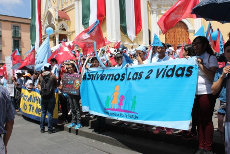 El Frente Nacional por la Familia Xalapa marchó desde la Facultad de Economía hacia la Plaza Lerdo para pronunciarse en contra de la legalización del aborto.  