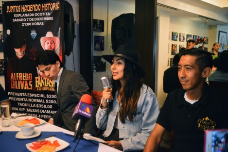 Representantes de la empresa Diamante, en rueda de prensa dieron a conocer la realización de un baile popular el próximo 7 de diciembre, en la explanada Ocotita. Se presentarán El Fantasma y su grupo armado, así como Alfredo Olivas. 