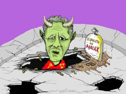 Al revés enterraron a Xipolité/  sus propios compañeros del PT  /olvidaron que en vida su candidato era / y ahora son los primeros en echarle la tierra.
