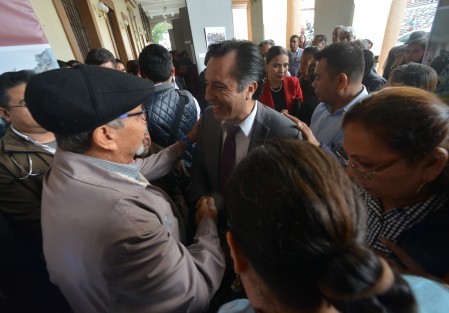 El gobernador  de Veracruz Cuitláhuac García, atendiendo una recomendación de la CNDH, ofreció una disculpa pública a los pensionados y jubilados agredidos por granaderos durante una protesta en 2015.