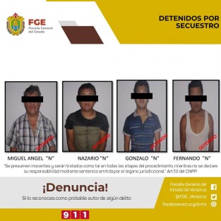 Un operativo coordinado entre la Coordinación Nacional Antisecuestro (CONASE) y la Unidad Especializada en Combate al Secuestro (UECS) de la Fiscalía General del Estado permitió la liberación de una persona que estaba privada de la libertad y el aseguramiento de cuatro sujetos.