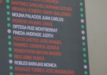 Sigue apareciendo el nombre de diputado Palacios en el tablero a pesar que ya se le tomó protesta al sustituto. 