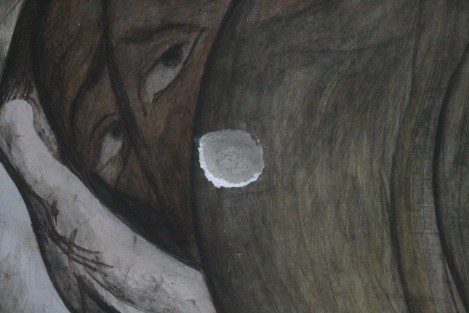 A unos meses de que el mural del maestro Melchor Peredo, Una Revolución continua, ubicado en la entrada principal del Palacio de Gobierno, fuera perforado por manifestantes, el mismo continúa sin ser restaurado. 