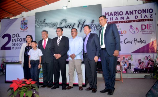En Sesión Solemne de Cabildo, el Presidente Municipal Constitucional de Teocelo, Mario Antonio Chama Díaz, rindió  su Segundo Informe de Gobierno, ceremonia que se llevó a cabo en el Salón Campestre Real Teocelo, camino a Santa Rosa,en la Cabecera municipal. 
