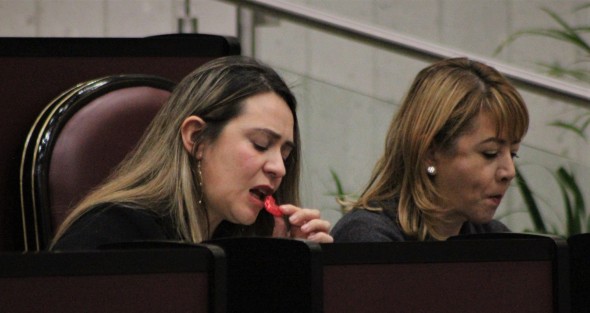 La diputada Montserrat Ortega Ruiz, integrante del Grupo Mixto Acción Nacional Veracruz (ANV), ante el pleno de la LXV Legislatura estatal, a nombre  Grupo ANV pide acciones inmediatas para atender a enfermos de cáncer.  
