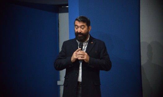 El director general del COVEICyDET, Darwin Mayorga, en compañía de Cecilia Montero, Katia Zamora y Alberto Aguilar, inauguraron el Seminario de Periodismo Científico que contó como primer ponente a Martín Bonfil con la conferencia <em>Divulgación y periodismo científico: construyendo una cultura científica</em>. 