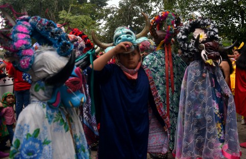 Este fin de semana, la comunidad de Almolonga, municipio de Naolinco Veracruz, se olvidó de los problemas y dieron  paso a la alegría con su tradicional carnaval que recorre las calles de esta pequeña comunidad llena de magia y color.   